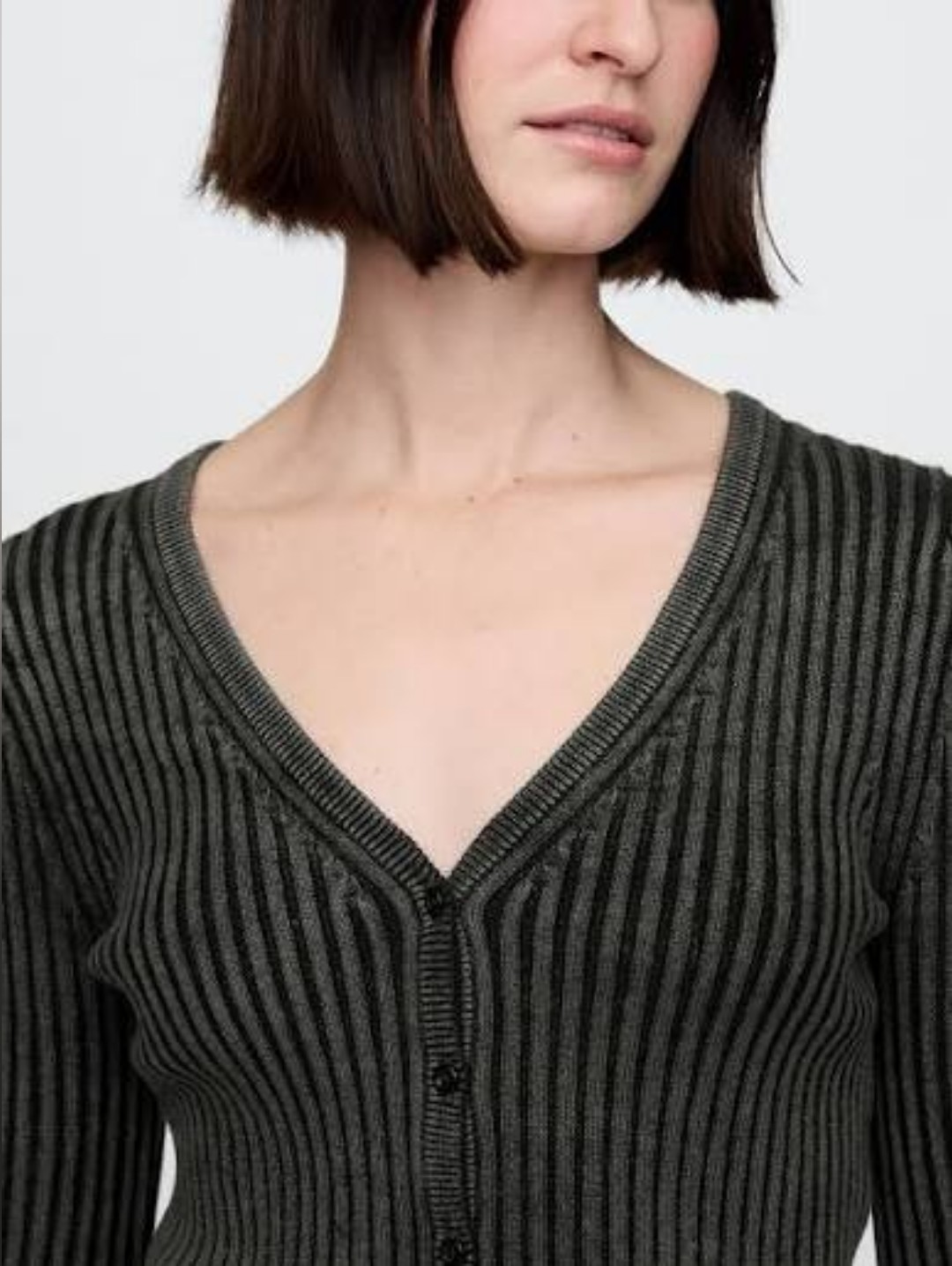 Gap Ribbed Knit Button Down Top.